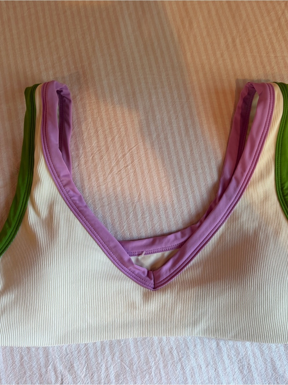 l*space Cream Bikini with Lilac and Green Trim - Picture 2 of 5